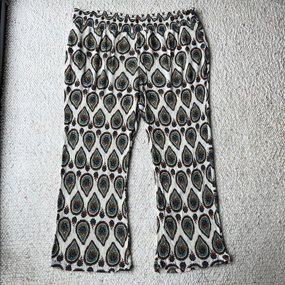 Lucy & Yak Jody Wide Leg Trousers Ecovero Gauze Jagger Floral Paisley XL 16-18 - Picture 2 of 8